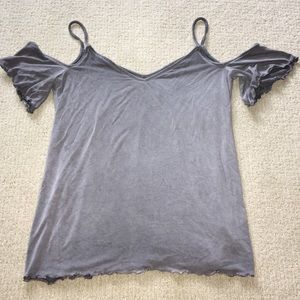 American Eagle Soft & Sexy Shoulder Ruffle Tee